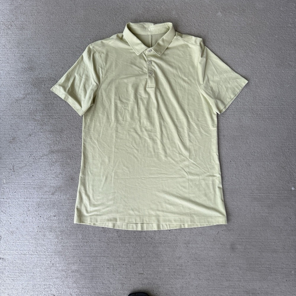 Lululemon Men's Pale Yellow Metal Vent Tech Polo Shirt size M